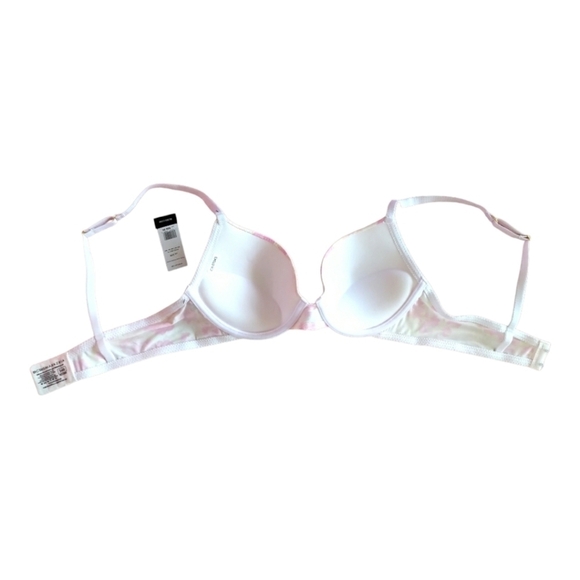 2/70🐞NWT BCBGMaxAzria Ultra Soft Push up Underwire Padded Bra Floral White Pink - Picture 8 of 15